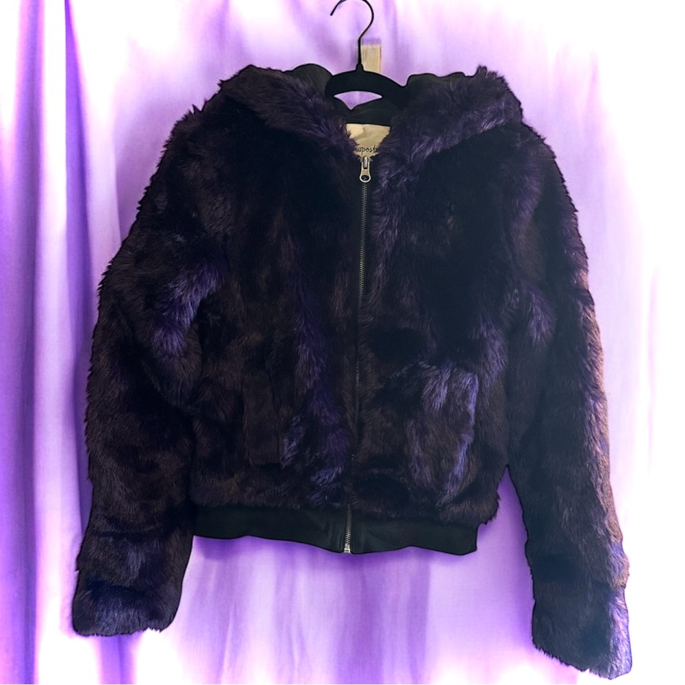 Aeropostale Faux Fur Bomber Jacket NWOT